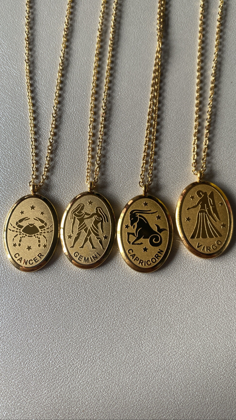 Zodiac stainless steel necklaces