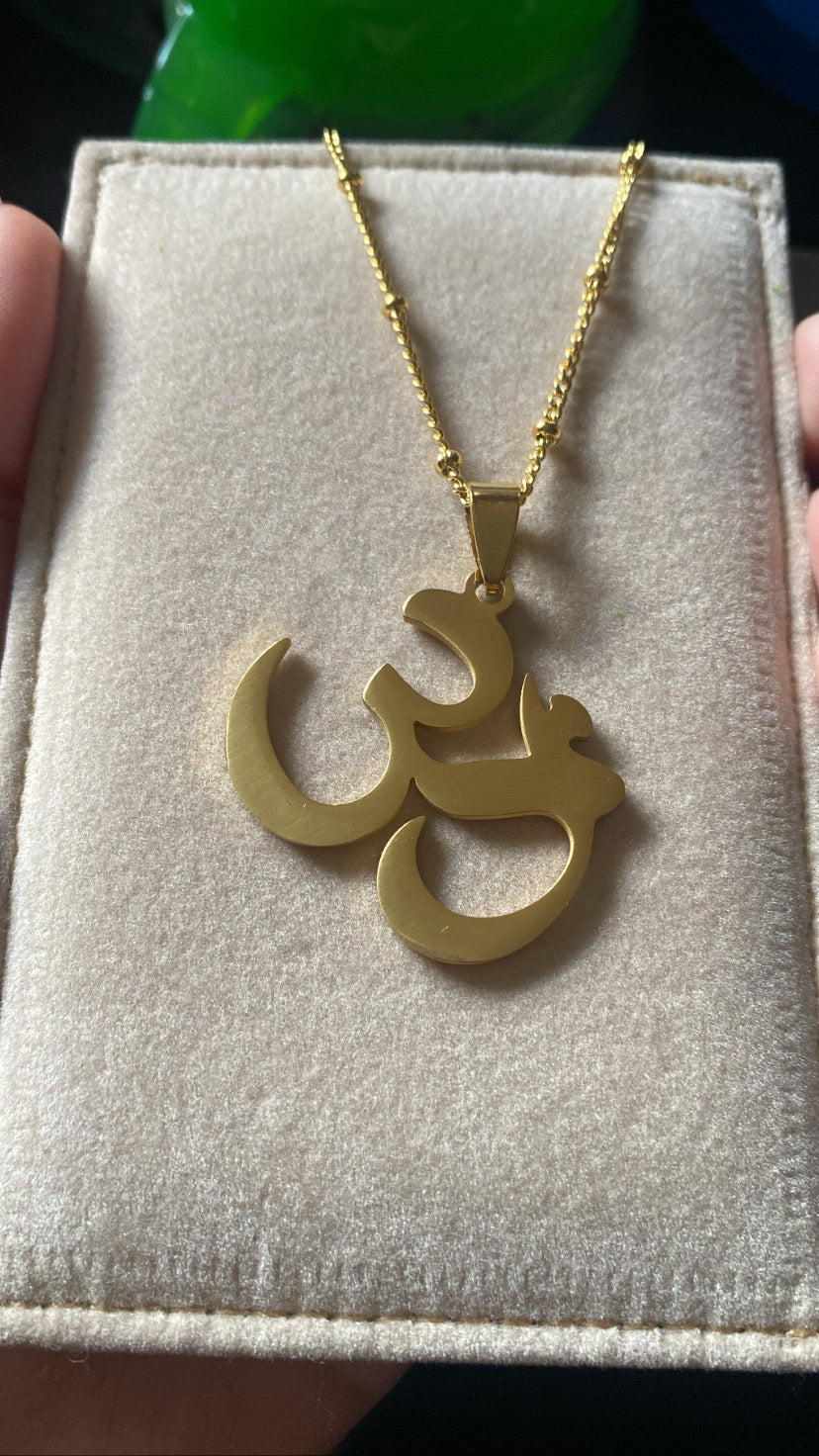 Stainless steel Om necklace