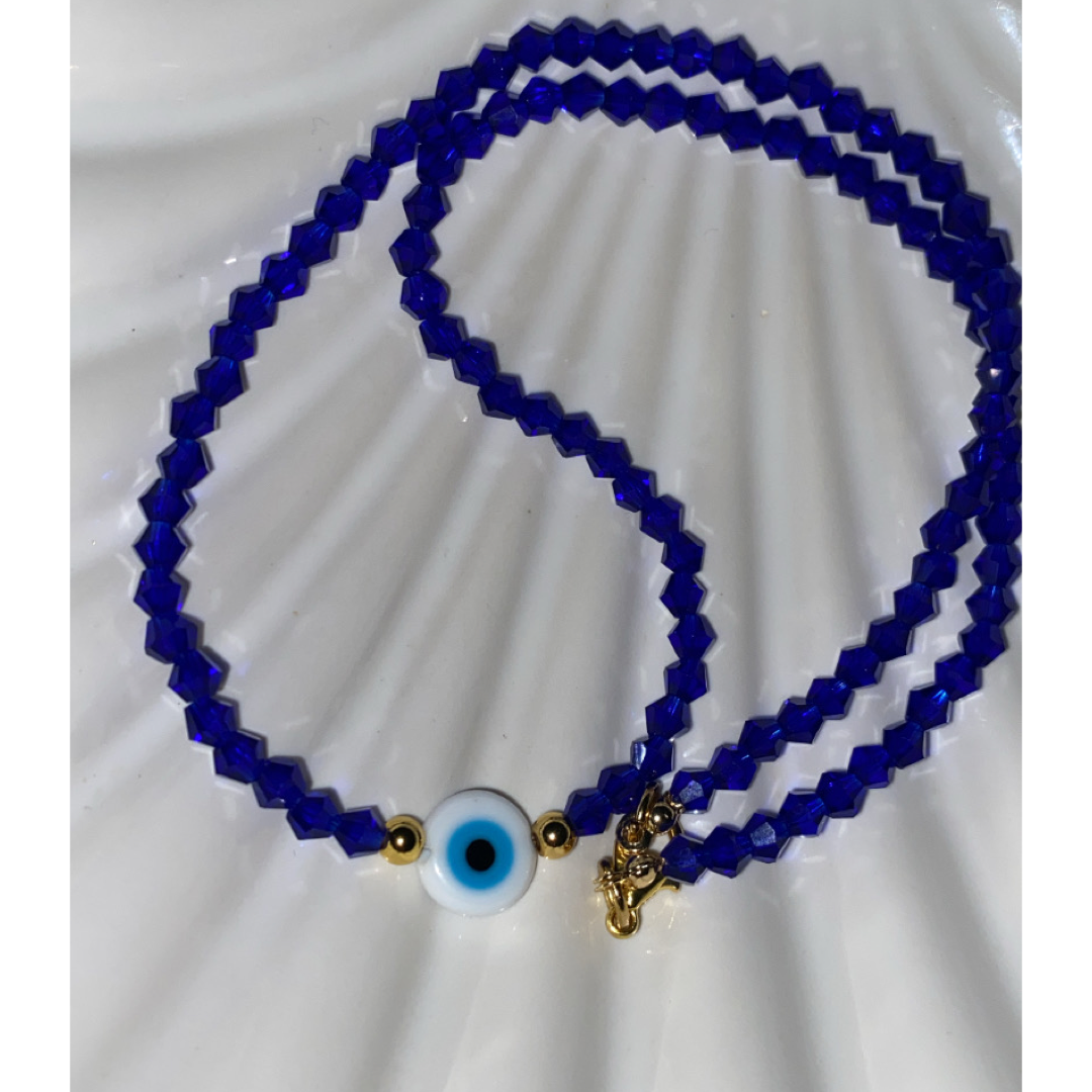 Royal blue ojito necklace