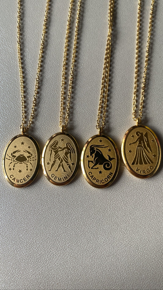 Zodiac stainless steel necklaces