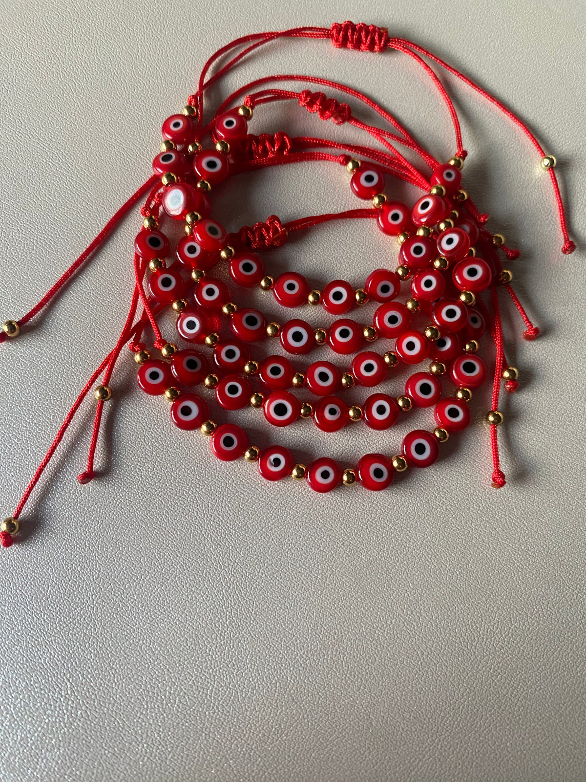 Rd ojitos bracelet stainless steel beads