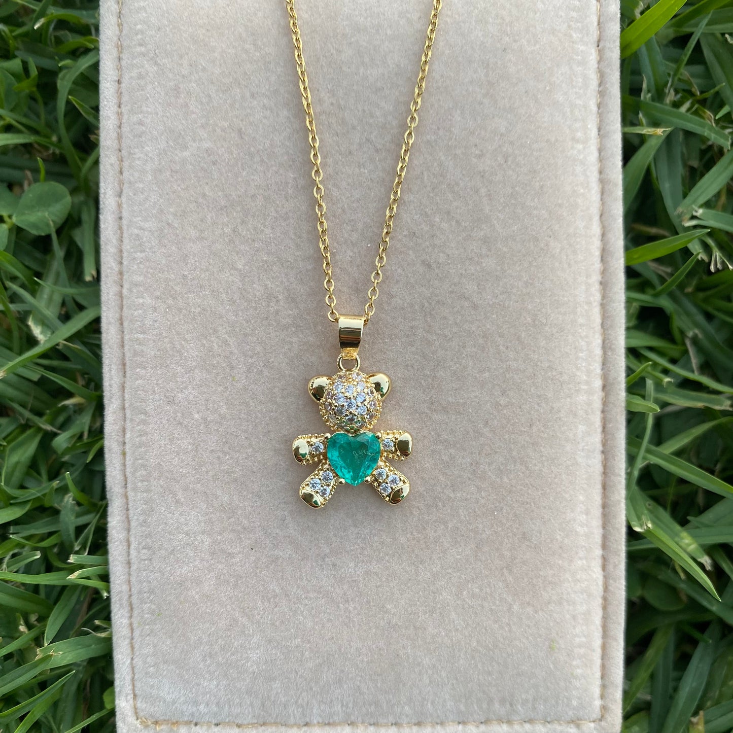Turquoise bear necklace