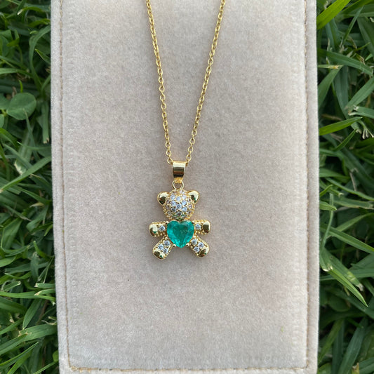Turquoise bear necklace