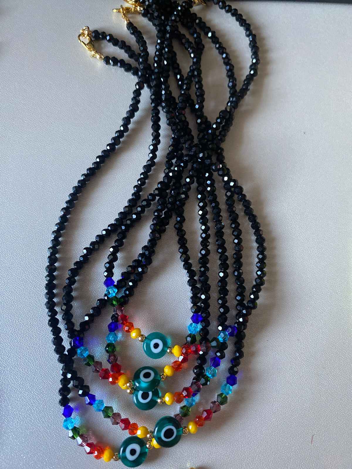 Rainbow with flat ojito necklace
