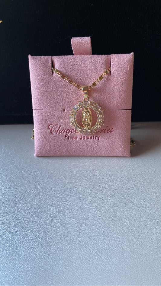 Super shinny Virgen Mary necklace