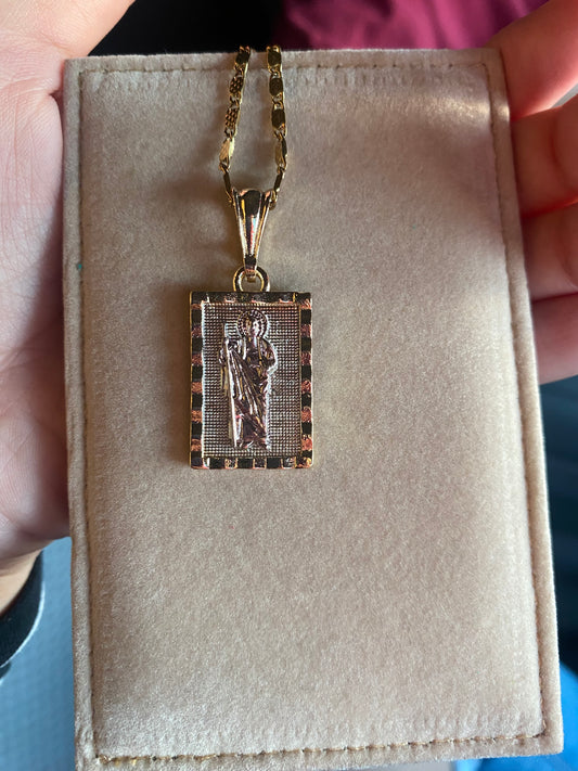 San judas squared necklace