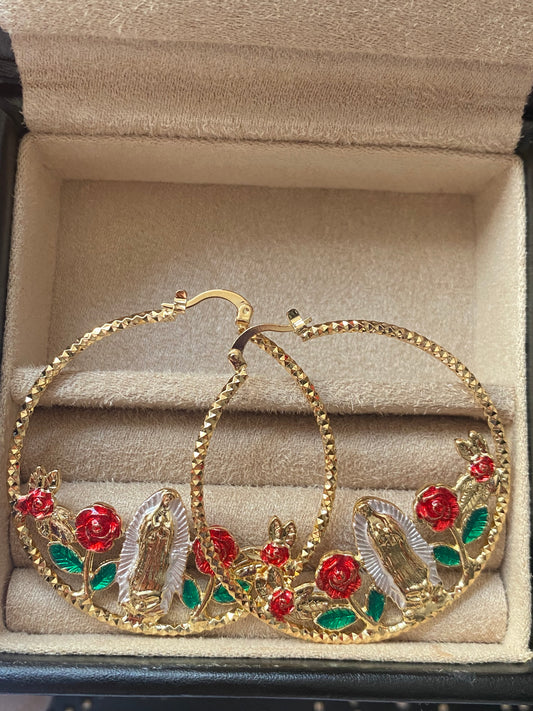Virgencita roses earrings