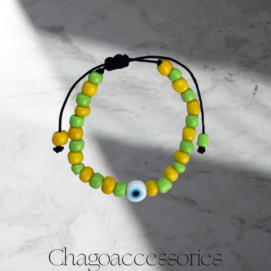 Green and Yellow Baby Ojito Bracelet