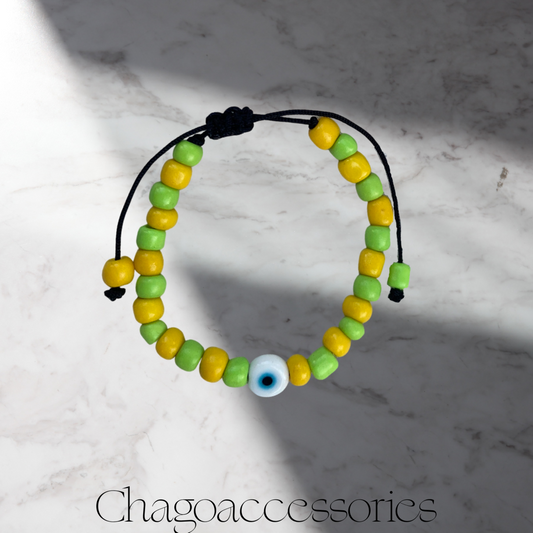 Green and Yellow Baby Ojito Bracelet