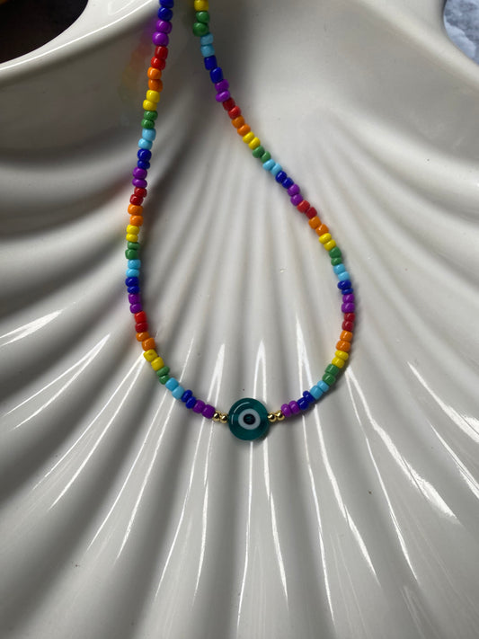 Rainbow necklace con ojito
