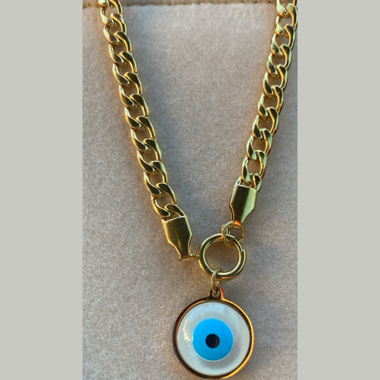 Stainless steel ojo necklace
