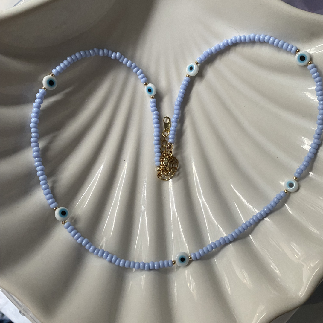 Lavender 7 ojito necklace