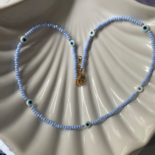 Lavender 7 ojito necklace