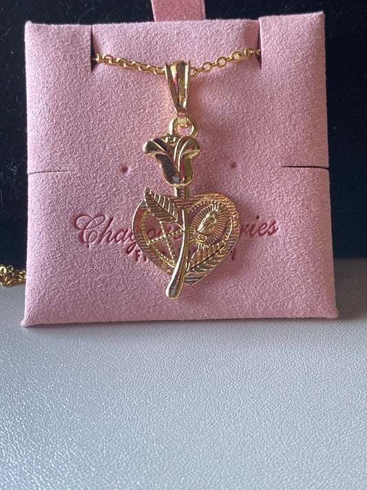 Virgencita Im a rose necklace